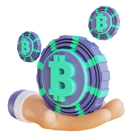 Bitcoin holder  3D Illustration