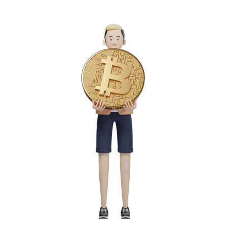 Bitcoin Holder  3D Illustration