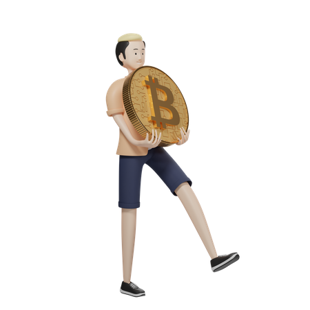 Bitcoin Holder  3D Illustration