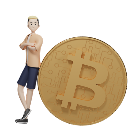 Bitcoin Holder  3D Illustration