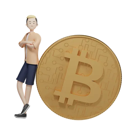 Bitcoin Holder  3D Illustration