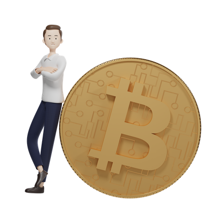 Bitcoin Holder  3D Illustration