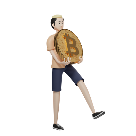 Bitcoin Holder 3D Illustration