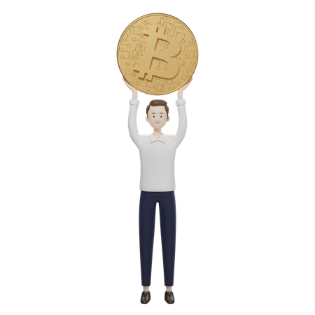 Bitcoin Holder 3D Illustration