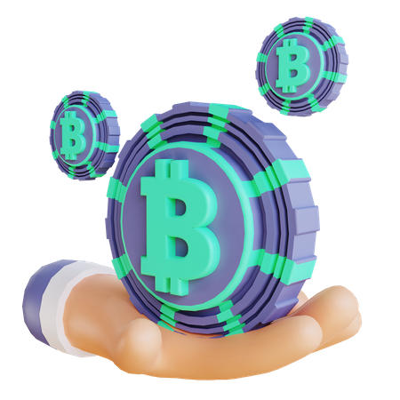 Bitcoin holder 3D Illustration