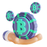 3d bitcoin holder illustration