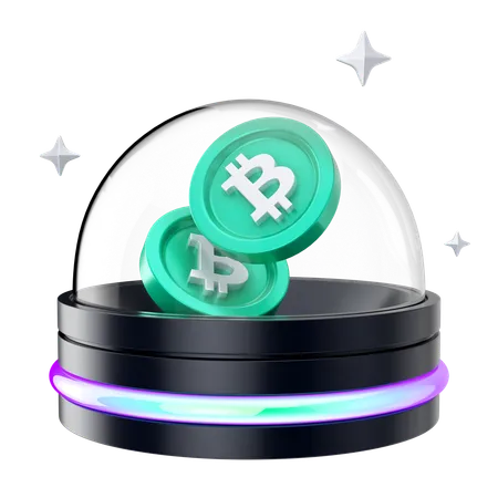 ビットコイン ホログラム  3D Icon