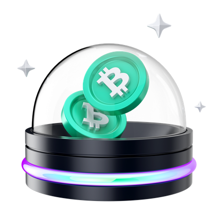 Bitcoin Hologram  3D Icon