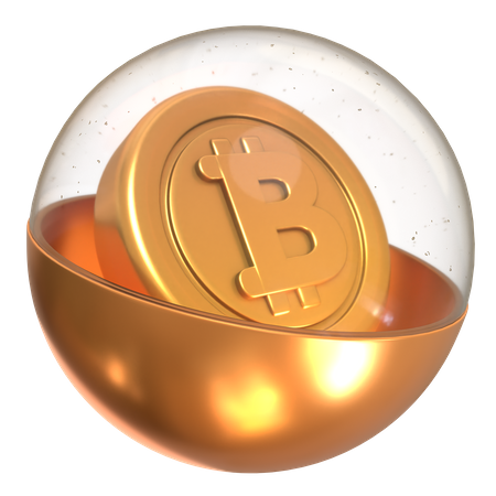 Bitcoin In Gacha Ball  3D Icon