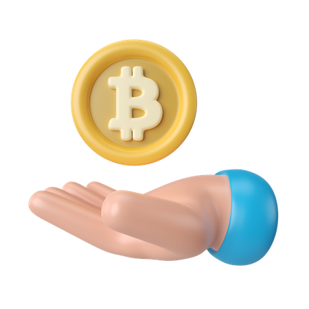 Bitcoin In Hand  3D Icon