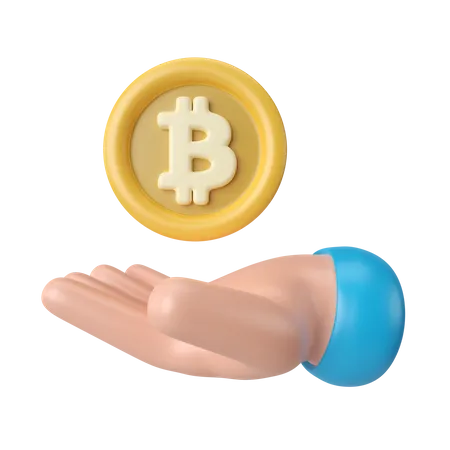 Bitcoin In Hand  3D Icon