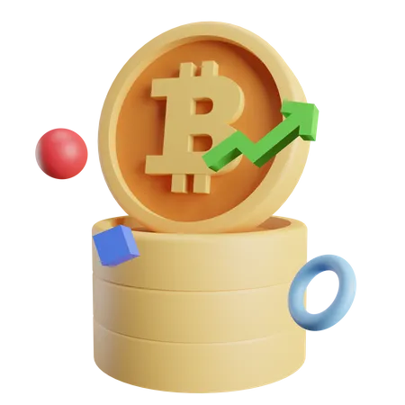 Bitcoin Income Goes Up 3 D Asset 3D Illustration
