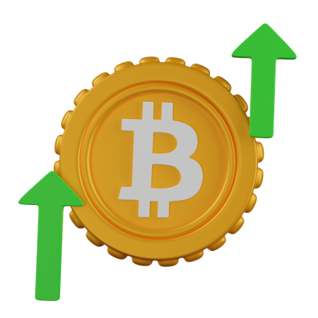 Bitcoin increase  3D Icon