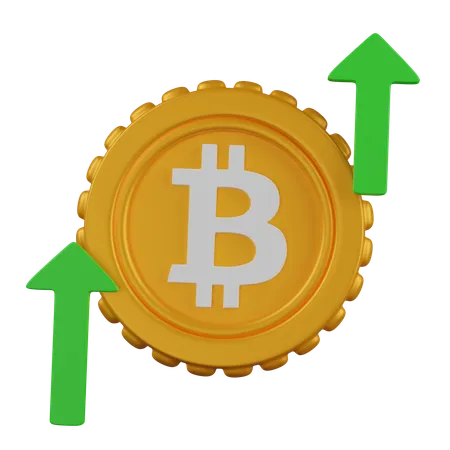 Bitcoin increase  3D Icon