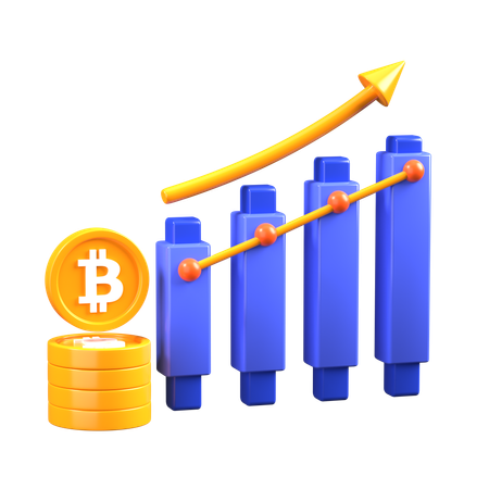 Bitcoin Increase  3D Icon