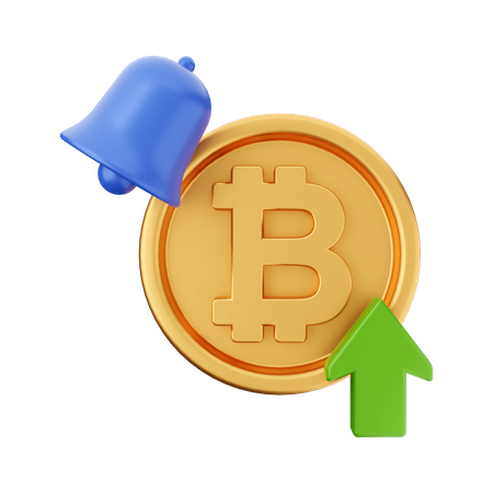 Bitcoin Increase Notification 3D Icon
