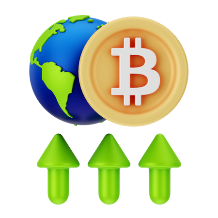 Bitcoin Increasing  3D Icon