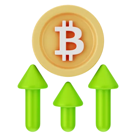 Bitcoin Increasing  3D Icon