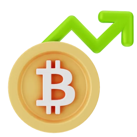 Bitcoin Increasing  3D Icon