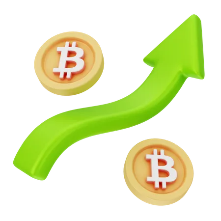 Bitcoin Increasing  3D Icon
