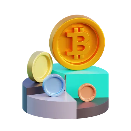Bitcoin infographic  3D Icon