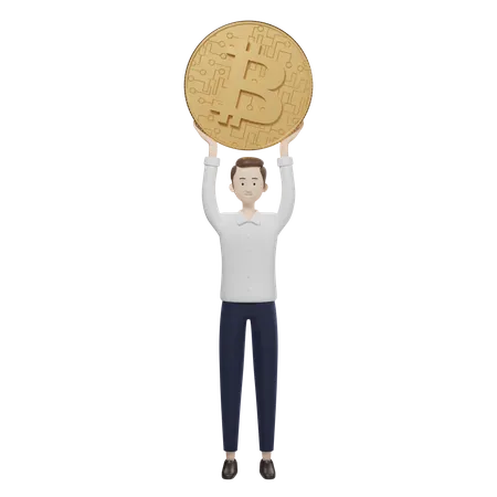 Bitcoin-Halter  3D Illustration