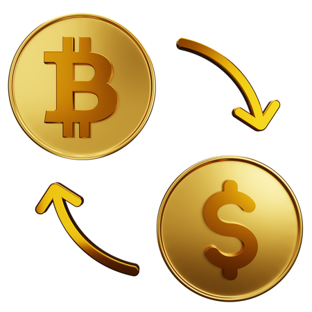 Dólar de cambio bitcoin  3D Illustration