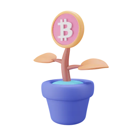 Invertir bitcoin  3D Icon