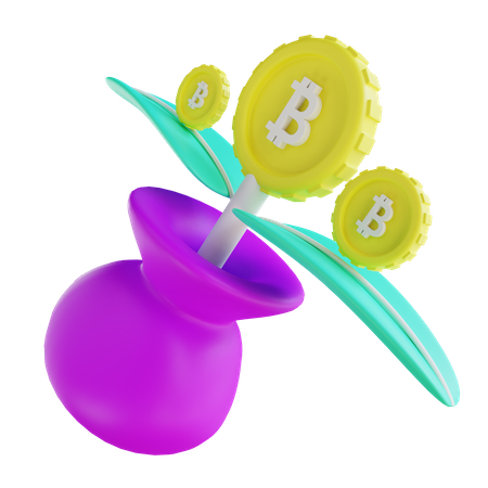 Invertir bitcoin  3D Icon