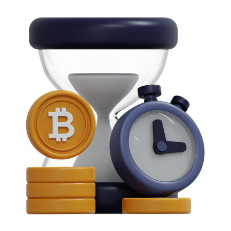 Bitcoin invesment time  3D Icon