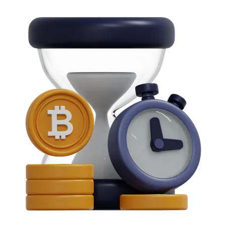 Bitcoin invesment time  3D Icon