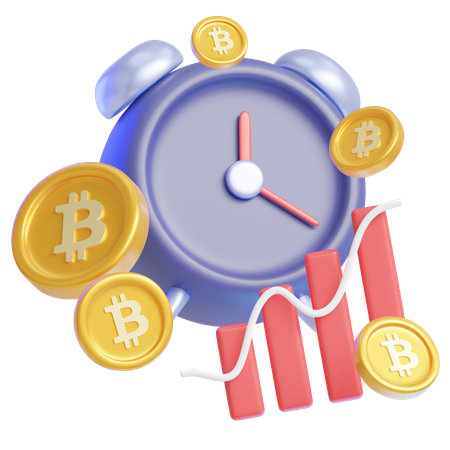 Bitcoin invesment time  3D Icon