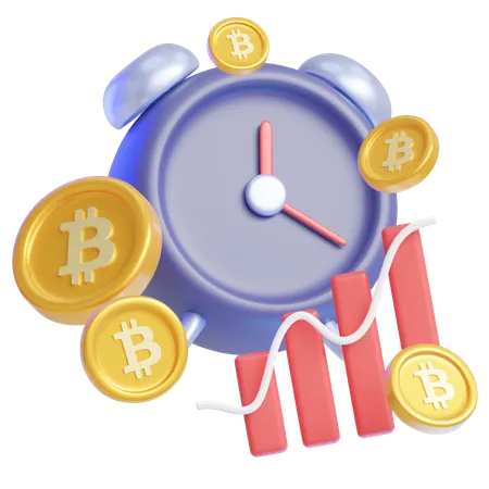 Bitcoin invesment time  3D Icon