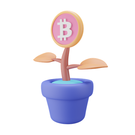 Bitcoin Invest 3D Illustration