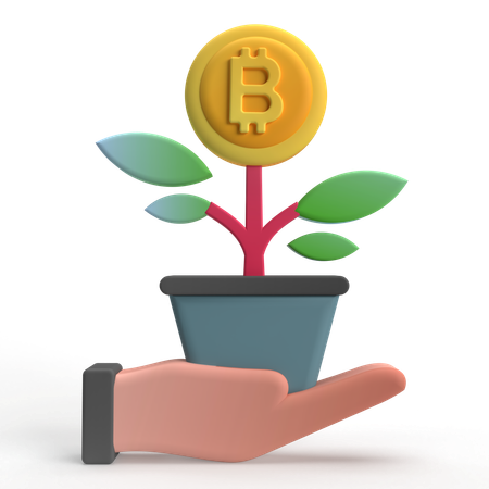 Investimento em bitcoins  3D Icon