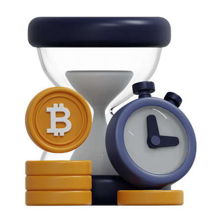 Temps d'investissement en bitcoins  3D Icon