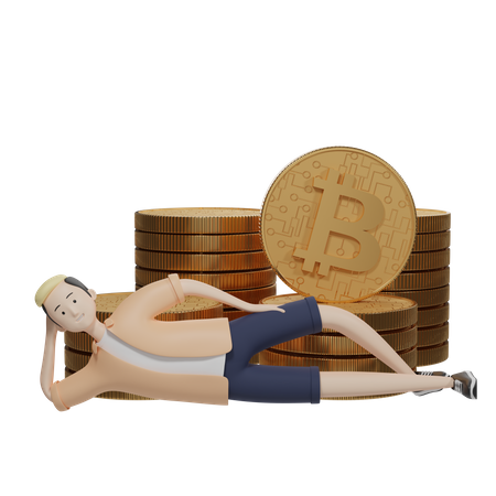 Investisseur Bitcoin  3D Illustration