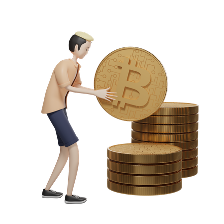 Investisseur Bitcoin  3D Illustration