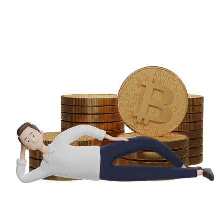 Investisseur Bitcoin  3D Illustration