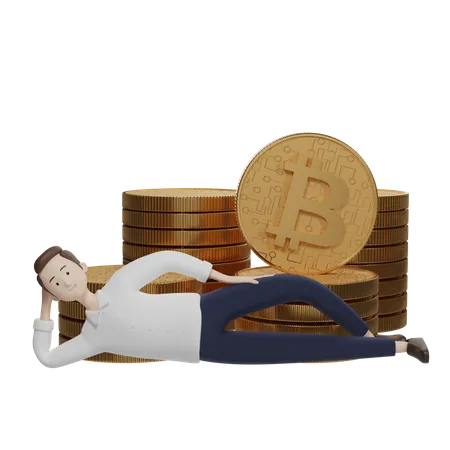 Investisseur Bitcoin  3D Illustration