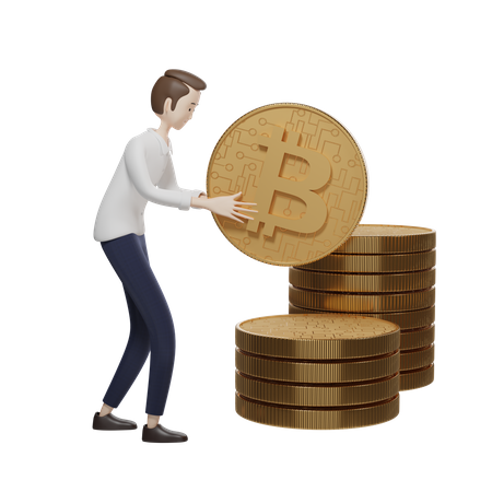 Investisseur Bitcoin  3D Illustration