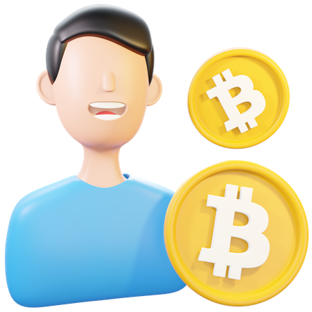 Investisseur Bitcoin  3D Illustration