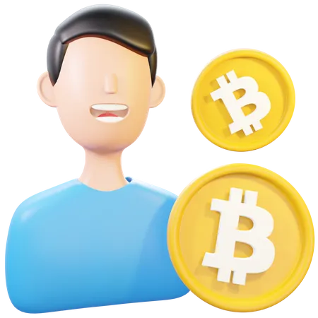 Investisseur Bitcoin  3D Illustration