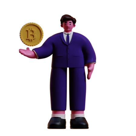 Investisseur Bitcoin  3D Illustration