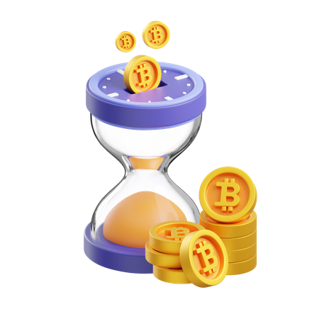 Bitcoin-Investitionszeit  3D Icon