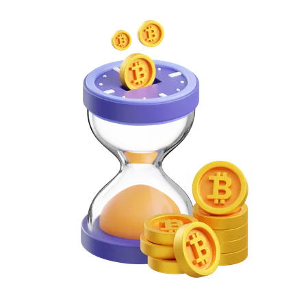 Bitcoin-Investitionszeit  3D Icon