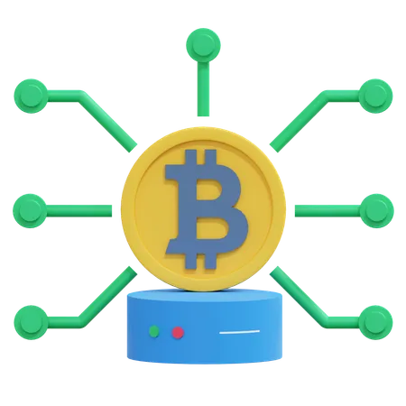 Bitcoin Data Network 3 D Crypto Icon Illustration 3D Icon