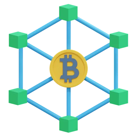 Bitcoin Decentralized Data Network 3 D Crypto Icon Illustration 3D Icon