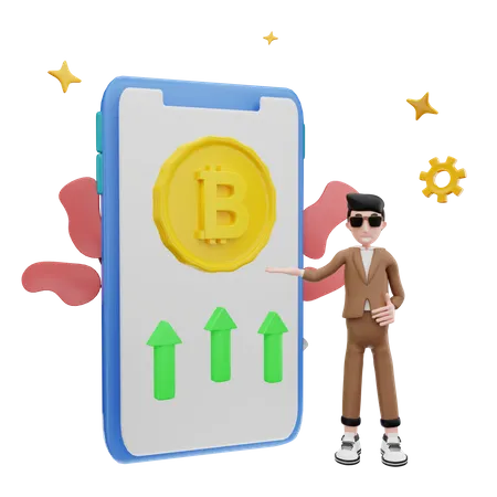 Bitcoin-Investition  3D Illustration