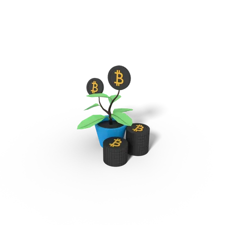 3 D Illustration Of Bitcoin Invest 3D Icon